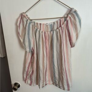 GAP Multicolor Striped Off-Shoulder Blouse